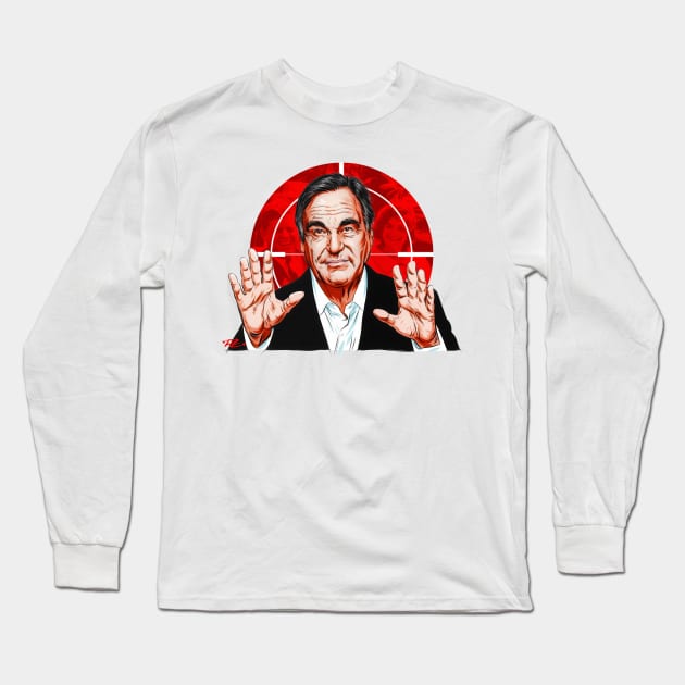 Oliver Stone - An illustration by Paul Cemmick Long Sleeve T-Shirt by PLAYDIGITAL2020